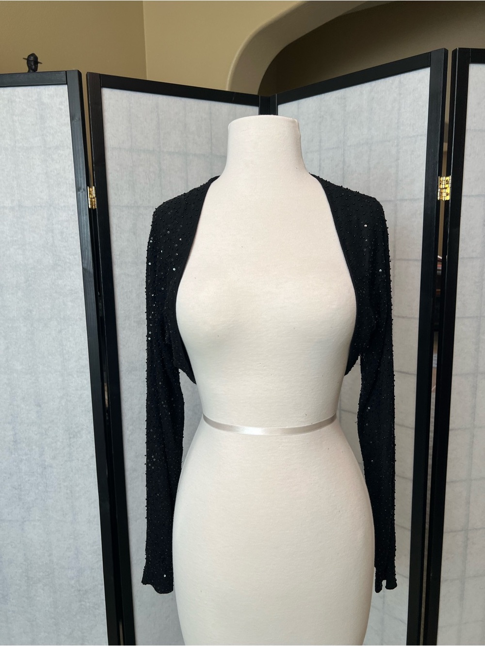 DKNY - Black Sequin Shrug Bolero